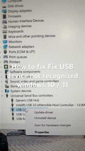 How to fix Fix USB device not recognized windows 10 / 11