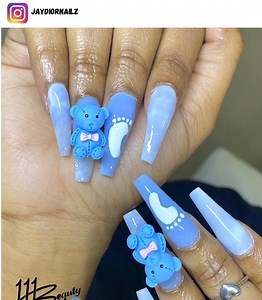 53 Fantastic Baby Shower Nail Art Designs - Nerd About Town