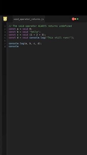 void Operator Returns WHAT?! #javascripttricks
