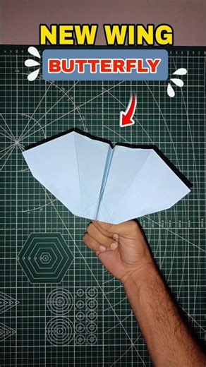 viral new wing paper butterfly plane 😧🥰 , how to make a paper bat airplane tutorial #shorts #paper