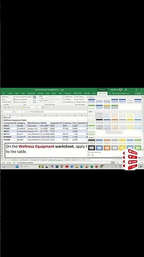 Microsoft Excel: Apply Blue Table Style to a Table |MOS Excel Associate #exceltips #spreadsheetmagic