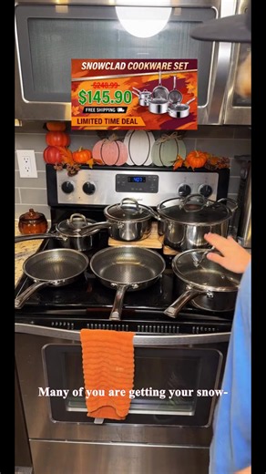 SNOWCLAD 10-Pc & 14-Pc Hybrid Nonstick Stainless Steel Cookware Sets with Thermal Lids - Saucepan, Frying Pans, Pot Sets for Cooking Nonstick, Oven/Dishwasher Safe, Induction Ready, PFOA-Free Kitchen Supplies, Household Items