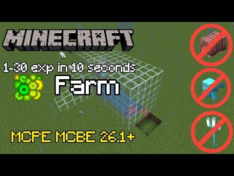 How to make exp farm in MCPE/MCBE | exp farm without armourdillo, allay or trident | 0-30 exp in 10