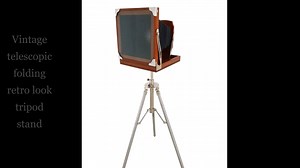 Wooden Vintage Camera Model on Steel Tripod - collectiblesBuy Home & Office Decor