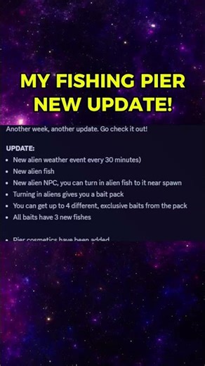 NEW MY FISHING PIER UPDATE! (ALIEN WEATHER EVENT, ALIEN FISH, ALIEN NPC, PIER COSMETICS)