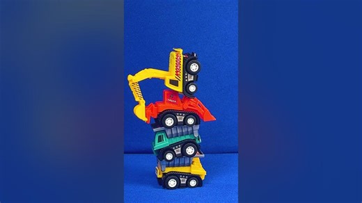 Blippi Loves To Stack His Toy Trucks 🛻 #blippi #vehicles #shorts