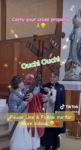 Carry your cross properly #f #fy #fyp #fypシ #fypage #fypシ゚viral #viral #viralvideo #viralvideos #funny #funnyvideos #funnyvideo #funnymoments #church #priest #altarboy #cross