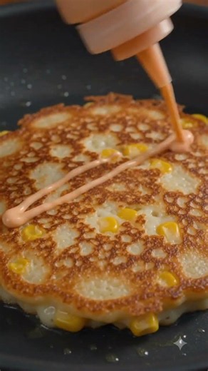 Easy 10-Minute Crispy and Cheesy Corn Pancake Recipe #cornpancake