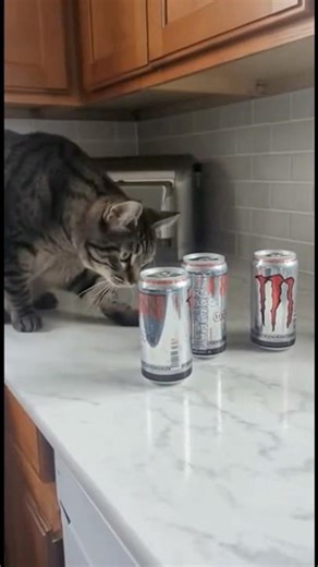 Energy drink explosion 🥤#cats #cutecats #kitchencatastrophes