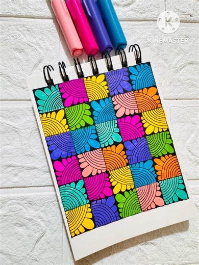 Simple pattern with colours#patternart #shorts #shortviral