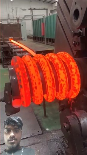 Steel spring production process in workshop🔥🔥🙏