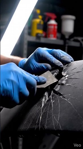 Fix Cracked Plastic Bumper Fast 🔧 Faceless DIY Auto Repair Satisfying #automobile
