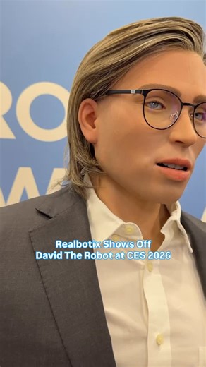 Move over, Michelangelo, there’s a new David in town. Realbotix told us they named the robot after David Bowie. This fully modular robot is packed with motors to create facial expressions and advanced conversational AI for Realbotix told us they named this robot David after David Bowie. This fully modular robot is packed with motors to create facial expressions and advanced conversational AI for those deep talks. #realbotix #robot #animatronic #ces #ces2026 | CNET