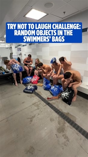 BYU Swim & Dive on Instagram: "seeing what random objects will make them laugh the most 😂"