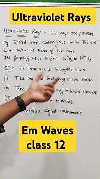 Ultraviolet rays | Electromagnetic spectrum | Uses of Ultraviolet rays