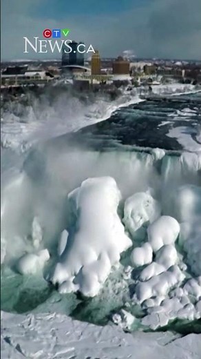 Parts of Niagara Falls encased in ice