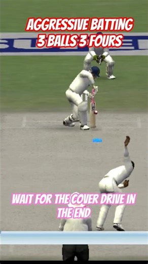 3 Boundaries in a Row 🔥 Aggressive Test Batting Perfect Cover Drive Finish 🏏#gaming #cricket #shorts