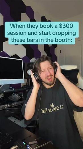 When they book a $300 session and start dropping these bars in the booth💀🟪 #audioengineer #artist