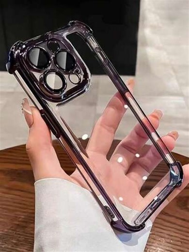 1 pièce Étui de protection transparent en TPU à quatre coins anti-chute électrolytique compatible avec iPhone 17 Pro Max/17 Air, 11, 15 Pro Max, 14 Pro Max/Compatible avec Galaxy S25 Ultra, S2 FE, SAM A25, A56/Compatible avec Honor/Compatible avec Redmi Note 13 Pro/12C/13C/14C/Note 14 Smartphone | SHEIN