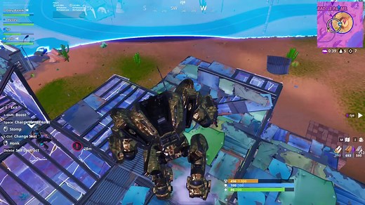 Riding a Mech on a Grenade Launcher Bullet in Fortnite