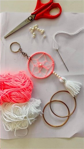 Turn Old Bangles into Cute Keychains 🧶 Easy & Trending Craft! #diy #shorts