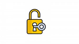 Lock and key animated icon. suitable for user interface, provide visual feedback and more. alpha channel, transparent background
