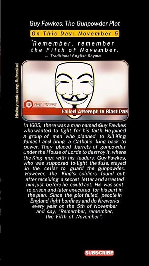 Guy Fawkes Day | The Real Reason for Bonfire Night | The Man Behind the Gunpowder Plot