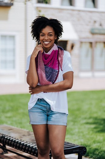 The Carillon Shawl, a lightweight mesh summer wrap