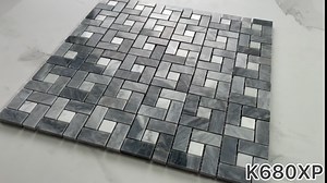Stone Center Online Bardiglio Gray Marble Pinwheel Windmill Spiral Target Mosaic Tile w/Carrara White Dots Polished Kitchen Bath Wall Floor Backsplash Shower (1 Sheet)