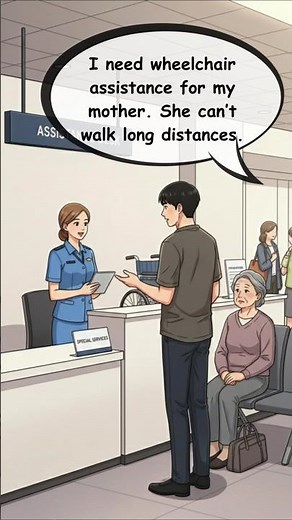 ✈️ Requesting Wheelchair Assistance at the Airport – Simple English | Travel English Practice