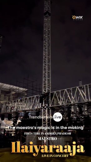 Grand Arrangements Underway For The Legendary Ilaiyaraaja Live In Concert — Get Ready For A Musical Extravaganza! @truzonsolar Presents The Legendary Maestro Ilaiyaraaja Live in Concert, Powered By @vegajewellers_official And @triplexdetergents, In Association With @canarabankinsta And @shop.aakruti Brought to You By @trendsetters.live — Happening for the first time in Vijayawada, Andhra Pradesh! Don’t Miss The Magical Evening Of Music And Memories! 📍 Venue: Indira Gandhi Municipal Stadium, MG 