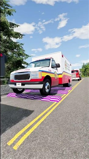 van and trucks vs spinning Speed Bumps #short #beamng #beamngdrive #trucksvs