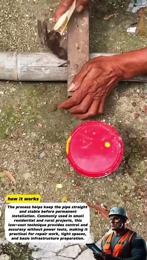 manual pipe Alignment and Securing Using a Hammer and Wooden Guide