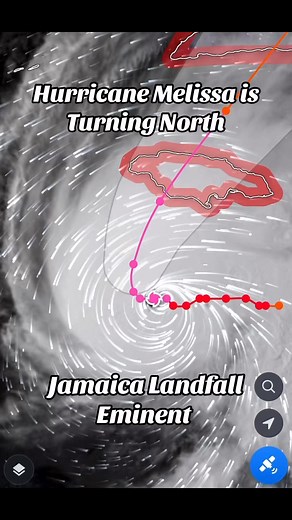 🚨 BREAKING: HURRICANE MELISSA NOW 175 MPH — TURNING NORTH TOWARD JAMAICA 🇯🇲Melissa has rapidly strengthened once again with maximum sustained winds of 175 mph and a minimum pressure near 910 mb, making it one of the strongest storms ever recorded in the Caribbean.The storm has just started turning north, putting Jamaica in the direct path of the eyewall later today. Landfall as a Category 5 hurricane is now expected within 24 hours.⚠️ Impacts Expected: • Catastrophic wind damage capable of le