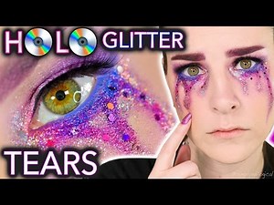 HOLO Glitter Tears Makeup Tutorial (crying for views)