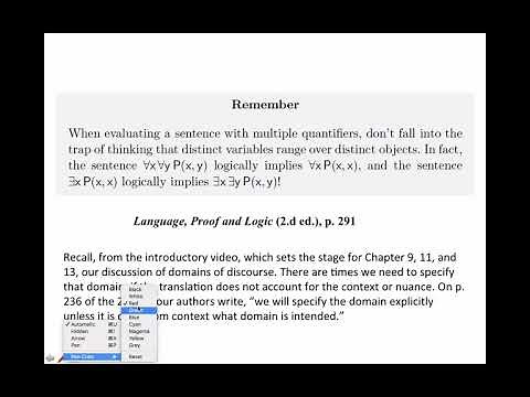"Language, Proof and Logic" (Chapter 11): Multiple Quantifier Basics