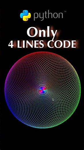 I Drew This RGB Circular Bloom Using Only 4 Lines of Python 🌈🤯
