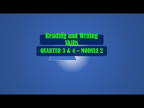 Grade 11 Reading & Writing Skills Answers Quarter 3 and 4 Module 2
