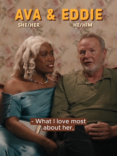 Ava and Eddie make us feel all gooey gooey and mushy mushy. 🥰@theavadavis @eddiewilliamsellers Did you know? Ava is working with the ITMO team as our PR hero. The Duchess is in the house!! 💕 More full length interviews coming soon on YouTube. Executive Producer: Beth Haller for GADIM Creator and Director: Kai Tillman Director of Photography: Sarah Whelden Original music: Mel Guérison [Visual description: A couple sits on a vintage couch with floral wallpaper. On the left is Ava, a Black trans