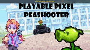 Pixel Peashooter and Sunflower Mod for Friday Night Funkin' | FNF Mods