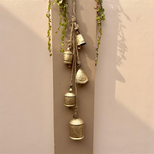 Handmade Antique Brass Bell Wall Hanging With Jute Rope – Rustic Vintage Home Decor - Etsy