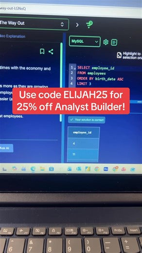 Can you solve this SQL Practice Problem? Let me know in the comments! #dataanalyst #dataanalytics #dataanalysis #sql #sqlpracticeproblem | Elijah Butler - Learn Data Analytics Online