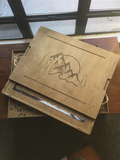 Puzzle Board, Sorting Tray, & Magnet Lid - Mountain Engraved | Custom Options Available - Etsy