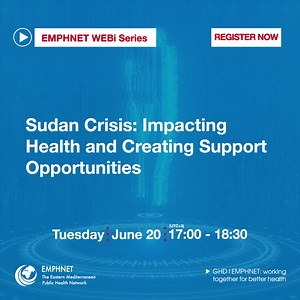 📢Join us for our upcoming webinar in the EMPHNET WEBi Series titled “Sudan Crisis: Impacting Health and Creating Support Opportunities” The webinar session will focus on: 🔺️Highlighting and update the status of people’s health and the health system amid the conflict and the expected impact in the short and mid-terms 🔺️Explaining the special arrangements and interventions by MOH and health partners in Sudan 🔺️ Presenting the required support from the international and regional partners to mee