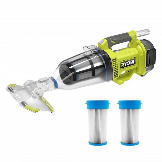 RYOBI ONE+ 18V Cordless Handheld Pool Vacuum Cleaner (Tool Only) with Floor Head and Replacement Filters (2-Pack) PCL780B-A32PF01 - The Home Depot