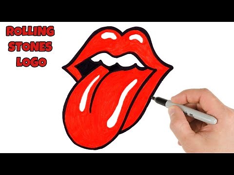 How to Draw Tongue and Lips Rolling Stones | Logo Drawing