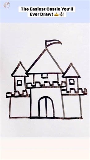 How to draw a Castle like a PRO (in seconds!) 🏰✨#drawing #shorts