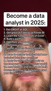 24K views · 100 reactions | The realest data analyst roadmap (how to become a data analyst in 2025) #dataanalyst #dataanalytics #dataanalysis #breakintotech #dataanalystroadmap | Elijah Butler - Learn Data Analytics Online | Facebook