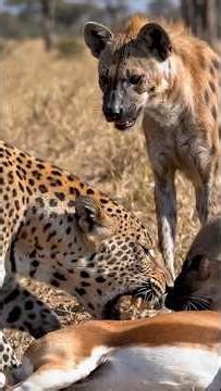“Leopard vs Hyena Fight – Shocking Ending 😨”#shorts #viral #wildlife