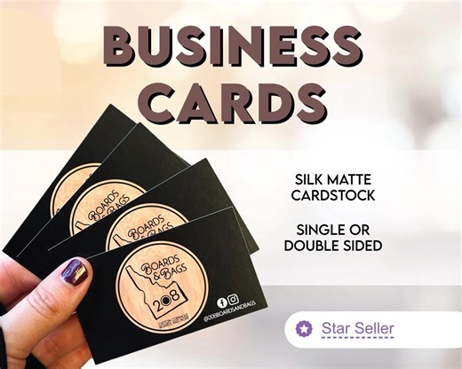 Custom Business Cards Printed With Your Design | Single or Double Sided - Etsy